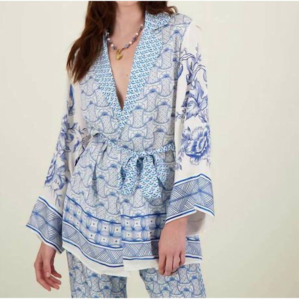 NEW ME369 lucia kimono belted jacket in amalfi coast